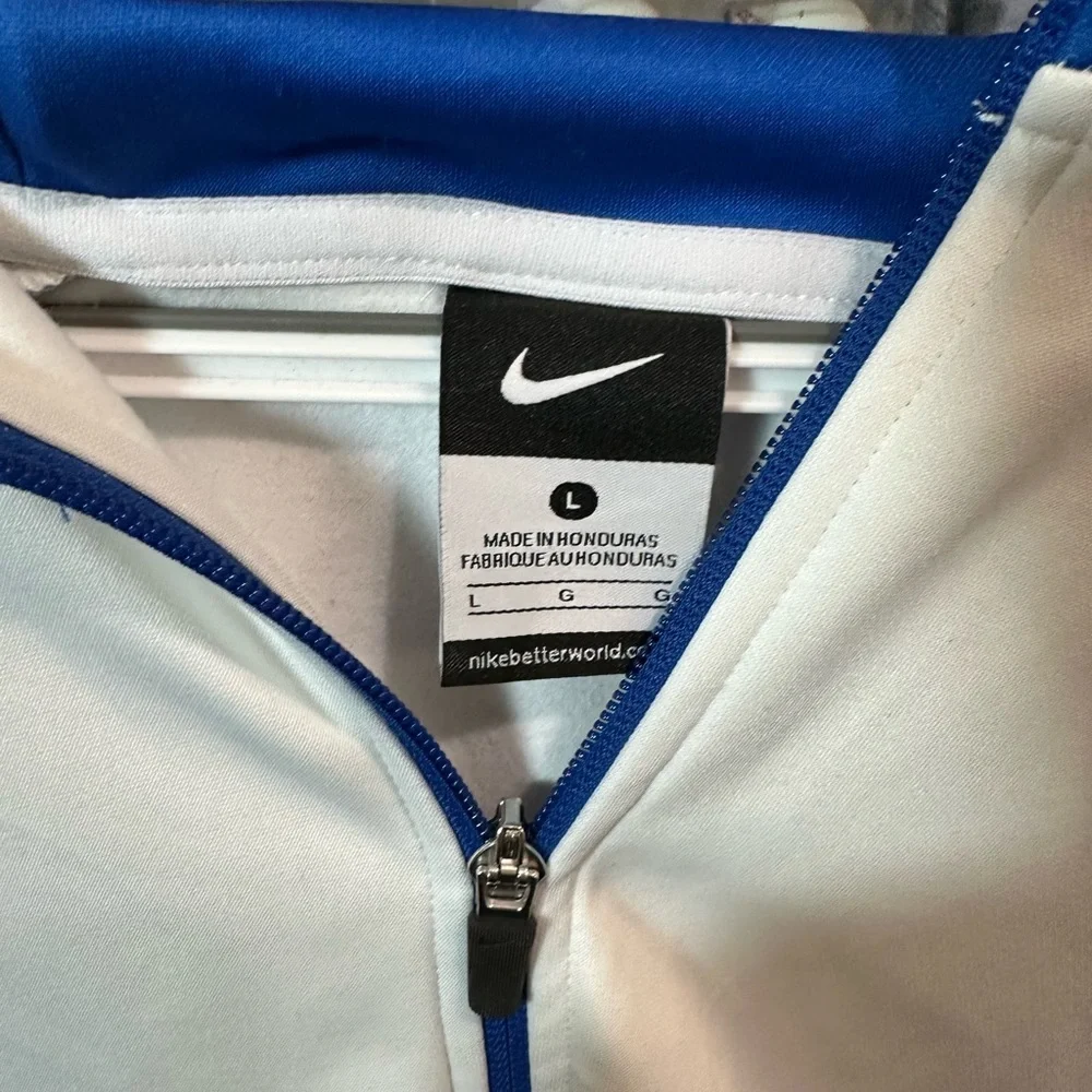Nike Men's Therma-FIT Elite Full Zip Basketball Hoodie Blue/White Style 897091